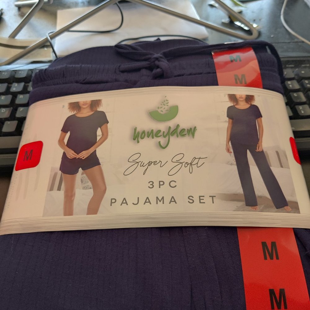 NWT Honeydew Intimates Women Super-Soft 3pc Pajama Set North Star Sz M $65 H383